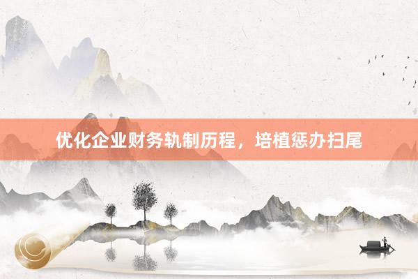 优化企业财务轨制历程，培植惩办扫尾